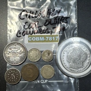 Lot of Assorted Cull Coins w/ 1881 Morgan Dollar, 1854 SL Half Dime COBM-7817 - Picture 1 of 23