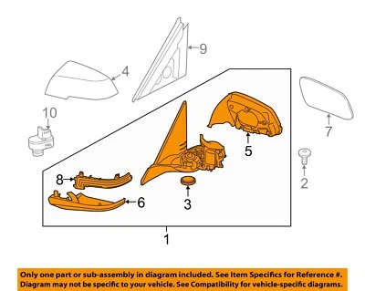 Conjunto de espejo retrovisor derecho puerta lateral derecho bmw oem 13-16 328i 51167345674 Foto 1 de 2