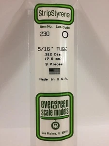 0,312 Zoll (7,9 mm) OD-Polystyrolrohr EVG230 von Evergreen Scale Models - Bild 1 von 1
