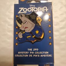 2022 Disney Parks Pin Zootopia Zootropolis Police ZPD Rhino Badge Mystery