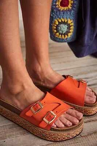 FREE PEOPLE Caravelle Cork Footbed Platform Boho Tiger Lily Sandal *7/37 Spain - Picture 1 of 7