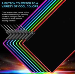 X Large Gaming Computer Keyboard & Mouse Mat With RGB 9 LED Coolers - Picture 1 of 10