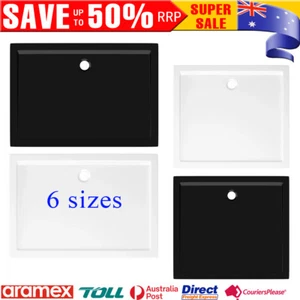 Square Rectangle ABS Shower Base Tray Bathroom Threshold Black/White Multi Sizes - Picture 1 of 113