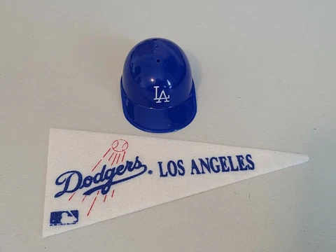 Vintage 1980's Laich MLB Matching Mini Helmet & Pennant  - Los Angeles Dodgers Cover