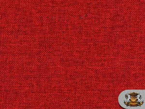 Polyester Vintage Linen Look CRIMSON RED Fabric / 60" W / Sold by the yard - Picture 1 of 2