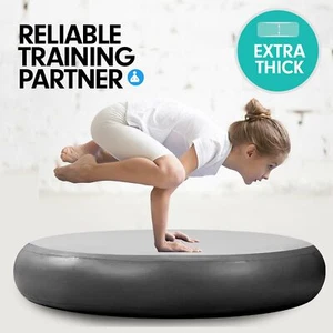 1m Air Track Spot Round Inflatable Gymnastics Tumbling Mat Pump Black - Picture 1 of 1