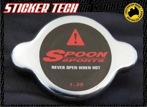 BLACK AND RED SPOON RADIATOR CAP STICKER DECAL SUITS INTEGRA PRELUDE EK EG JDM - Picture 1 of 3