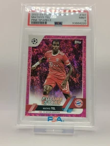 2022-23 Topps Uefa CC Mathys Tel Pink Sparkle PSA 9 - Foto 1 di 1