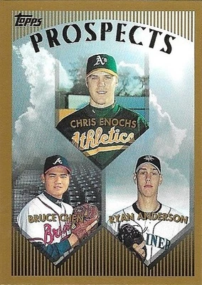 1999 年 Topps 棒球卡 Chris Enochs/Bruce Chen/Ryan Anderson #210 — 第 1/2 张图片