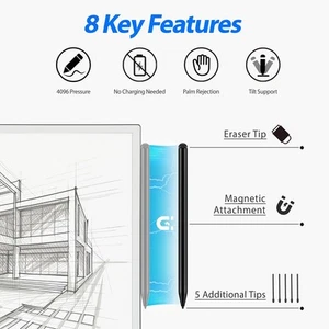 Radiergummi Stylus mit Palm Rejection Technologie zur Verwendung mit für Remark - Bild 1 von 7