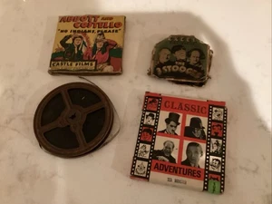 Lot of 3 Vintage 16mm + 8mm Movie Films & Reels Abbott & Costello Three Stooges - Picture 1 of 5
