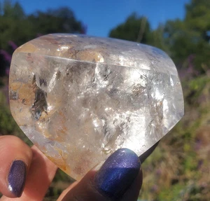 Clear Quartz w/ Fire Quartz Depth Rainbow Flash Freeform AA Grade | 316 grams - Picture 1 of 17
