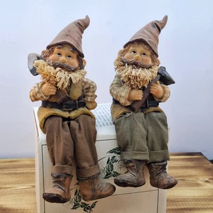 Gnome Shelf Sitters Set of 2 Decor 4" Sitting - Picture 1 of 5