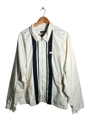 Chaqueta Nautica Para Hombre XL Blanca Cremallera Completa Nylon Rayas Frontal Ligera Exterior Foto 1 de 4