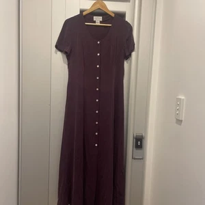 Silk Road 100% Silk round neck Purple Dress Size12 - Picture 1 of 3