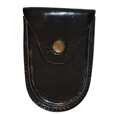 Coldre de couro vintage com algemas, cinto anexado, encaixes de trabalho, sem marcas - Imagem 1 de 4