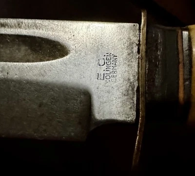 Cuchillo de combate Solingen Alemania Ciervo Wildcat 8X grande Bowie campamento de caza supervivencia Foto 1 de 4