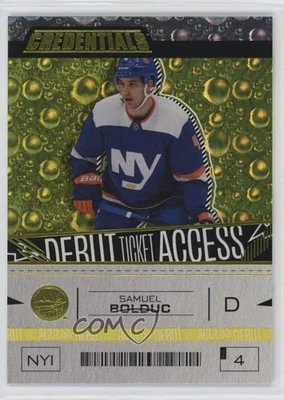 2023 Upper Deck Credentials Debut Ticket Access Yellow Samuel Bolduc Rookie RC - Image 1 of 2