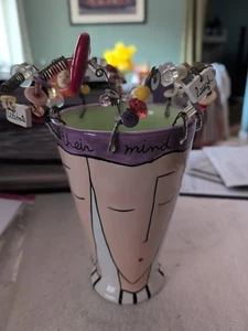 Sandra Magsamen Vase for Silvestri "People With The Right Thing On Their Mind" - Picture 1 of 7