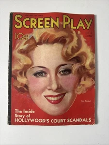 1932 OCTOBER SCREEN PLAY MAGAZINE - JOAN BLONDELL COVER - VTG Hollywood - Imagen 1 de 12
