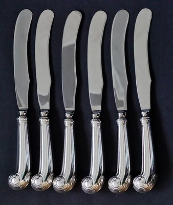 (6) KIRK STIEFF Williamsburg Shell pistola hueca cuchillo de cena Foto 1 de 4