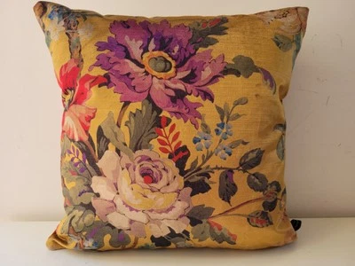 Liberty Arts Lady Kristina Floral Gold VELVET plain back Fabric Cushion Cover  B - Image 1 of 4