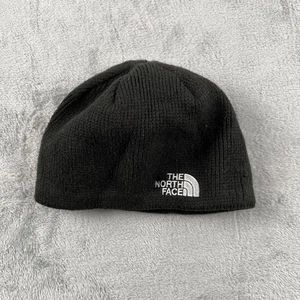 The North Face Hat Beanie Fitted One Size Black Knit Fleece Lined Mens Thermal - Picture 1 of 11