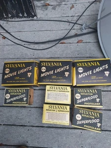 5 Vintage Sylvania Movie Lights R-34 In Original Packaging Tested All Work - Picture 1 of 9