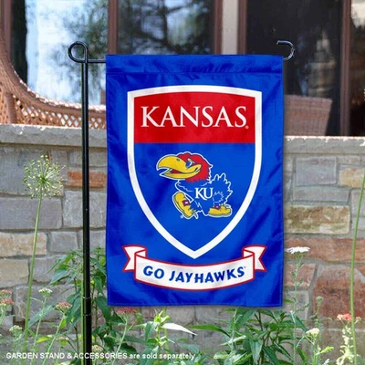 Kansas KU Jayhawks Crest Shield Garden Flag and Yard Banner - Image 1 of 3