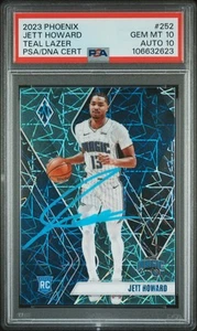 2023 Panini Phoenix #252 Jett Howard Teal Lazer signed card PSA 10 Auto 10 - Picture 1 of 2