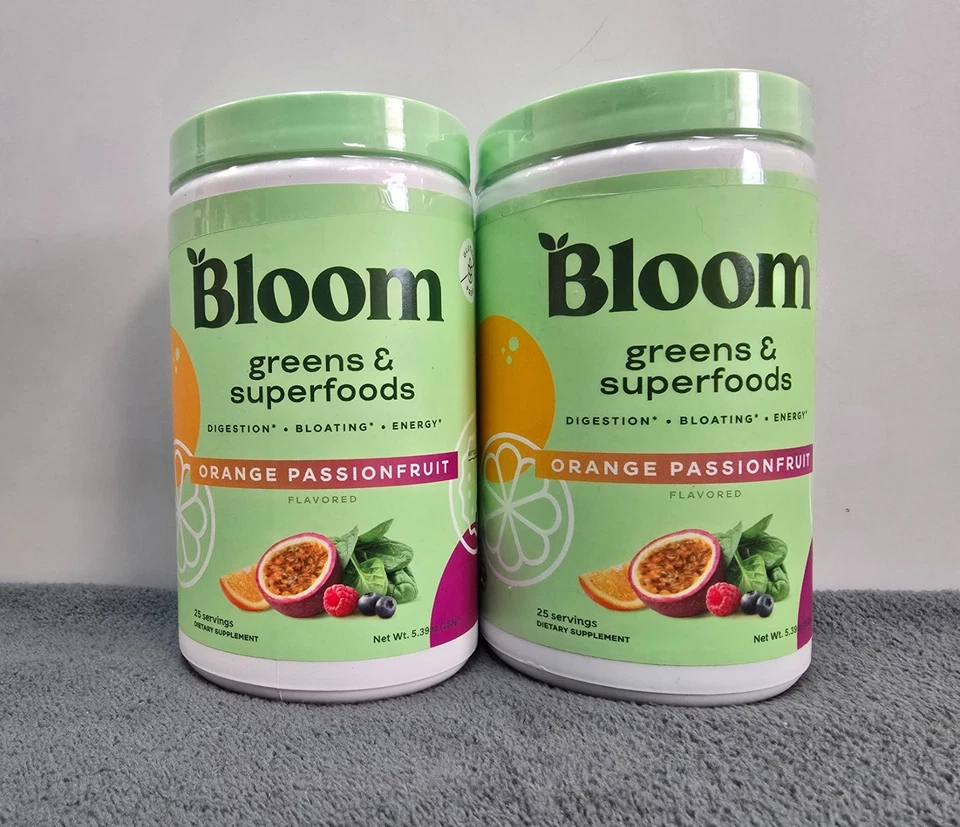 Bloom Greens & Superfoods ORANGE PASSIONFRUIT 25 servings factory 04/26