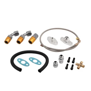 Turbo Oil Feed + Drain Return Line Hose Kit with fittings for Ford Falcon BA BF - Picture 1 of 17