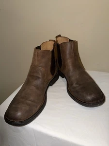 Born Brown Men’s 12 M Leather Hemlock Chelsea Boots Pull On Distressed Shoes - Picture 1 of 10