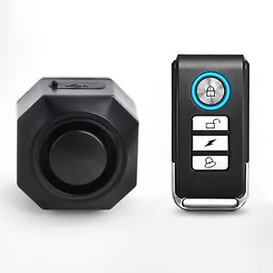 Wireless Motorcycle Bike Alarm Anti-Theft Vibration USB Rechargeable with Remote - Picture 1 of 12