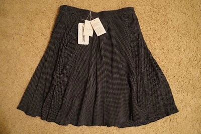 Nuevo - Falda Carlisle Lunares Para Mujer Talla 14 Azul Marino Forrada Carrera 100% Seda Foto 1 de 4