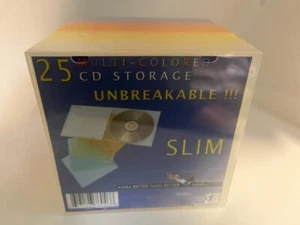 25 PCS New Top Quality Super Clear 5-Color Slim CD DVD Poly Cases, FREE SHIP - Picture 1 of 3