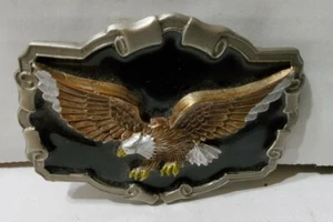 Eagle Belt Hebilla 1997 Peltre Fino Hecho en Estados Unidos Esmalte Cubierto Frontal 3,5"" - Imagen 1 de 4