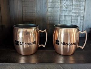 Juego de 2 tazas de cobre Microsoft Logo Moscow Mule de acero inoxidable - Imagen 1 de 2