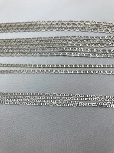 Collar de cadena de eslabón marino de plata esterlina 0,925 2 mm 3 mm 3,5 mm - Imagen 1 de 8