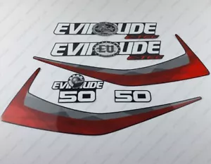 Evinrude 50 hp ETEC 2015-2016 outboard engine decals sticker set Graphite Cowl - Picture 1 of 6