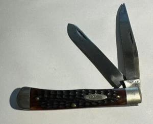 CASE XX KNIVES DARK RED BONE TRAPPER KNIFE - CARBON STEEL 6254 - Picture 1 of 6