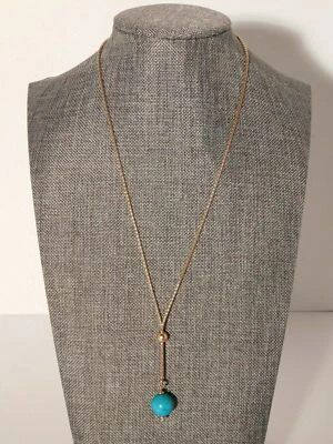 QVC Milor Sterling silver 14k yellow gold clad turquoise necklace 925 Italy NIB - Image 1 of 2