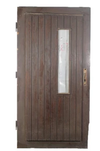 alte Holztür Tür Holz Kassettentür Eingang Lichtausschnitt L 197 x 102 x 3cm - Bild 1 von 12