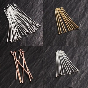 Kettelstifte Kugelstifte Kopfstifte Silber 925 u. vergoldet rosegold Steinschatz - Bild 1 von 34