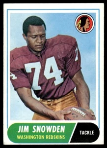 1968 Topps Football Card Jim Snowden Rookie Washington Redskins #212 - Picture 1 of 2