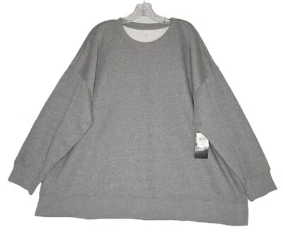 Ideology Sweatshirt Top Heather Gray Cotton Blend Fleece Crewneck Women's Sz 4X - Image 1 of 4