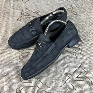 Vintage Gucci schwarz Monogramm Pferdebit Halbschuhe Größe 40c (UK 6) - Bild 1 von 7
