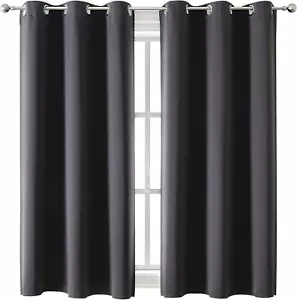 Grommet Blackout Curtains for Bedroom and Living Room - 2 Panels Set Thermal Ins - Picture 1 of 12