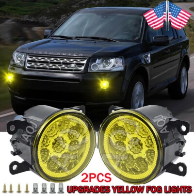 2pcs Bumper yellow Fog Lamp Lights For Land Rover LR2 LR4 Range Rover L322 Sport Foto 1 de 4
