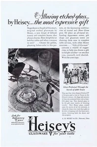 1936 Heisey geätzte Glaswaren Druckanzeige - Bild 1 von 1